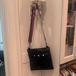HAUTE SHORE Black Crossbody Bag with Star Details